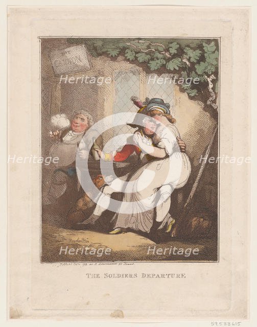 The Soldier's Departure, October 10, 1799., October 10, 1799. Creator: Thomas Rowlandson.