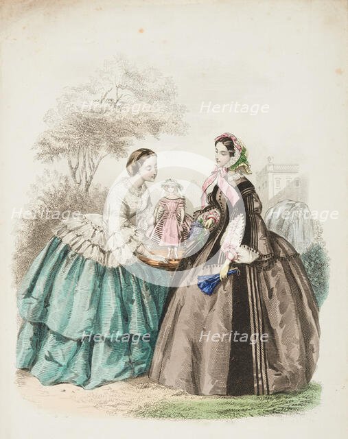 Fashion plate - Journal des Demoiselles VII, 1857. Creator: Gilquin & Dupain.