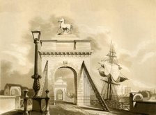 'Norfolk Bridge, New Shoreham', 1835. Creator: George Baxter.