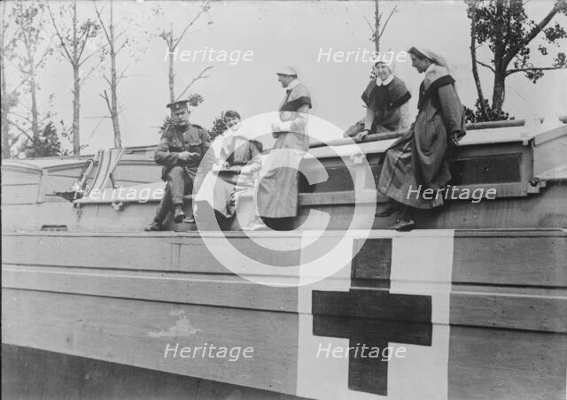 British nurses on hospital barge,  19 Jun 1917. Creator: Bain News Service.