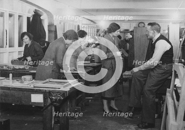 A woodwork evening class, York, Yorkshire, 1937. Artist: Unknown