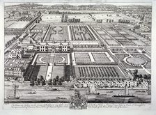 Aerial view of the seat of the Dukes of Beaufort, Chelsea, London, c1720. Artist: Johannes Kip