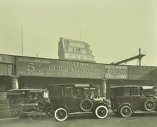 Cars parked outside London Bridge Station, 1931. Artist: Unknown.