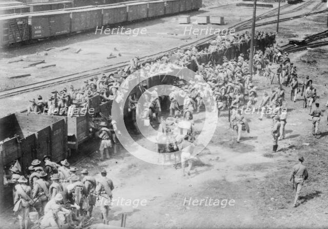 Sending reinforcements to water works Vera Cruz, 1914. Creator: Bain News Service.