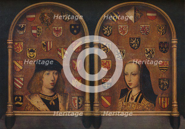 'Diptych: Philip the Handsome and Margaret of Austria', c1493. Artists: Pieter van Coninxloo, Margaret of Austria.