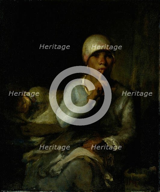 Woman and Child (Silence), 1855/60. Creator: Jean Francois Millet.