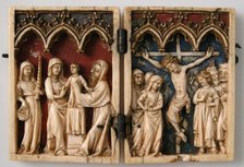 Diptych with Presentation of Christ in the Temple and Crucifixion, French, 14th century. Creator: Unknown.