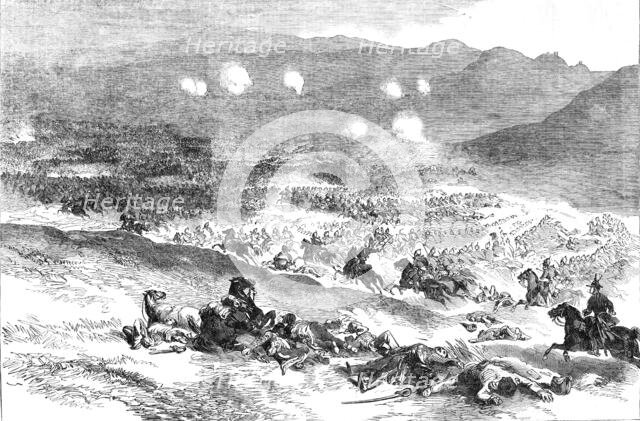 The Action at Balaclava, October 25 - First Charge of Heavy Cavalry, 1854. Creator: Unknown.