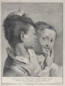 Boy with a hat touching the face of a girl, 1743. Creator: Giovanni Cattini.