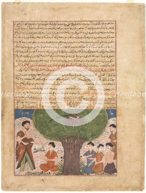 Text Page, Persian Prose (recto); The Story of Adam peace upon him, his Sons and Progeny (verso). Creator: Unknown.