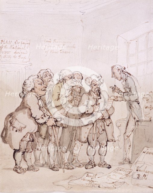 Loan contractors, late 18th-early 19th century. Artist: Thomas Rowlandson