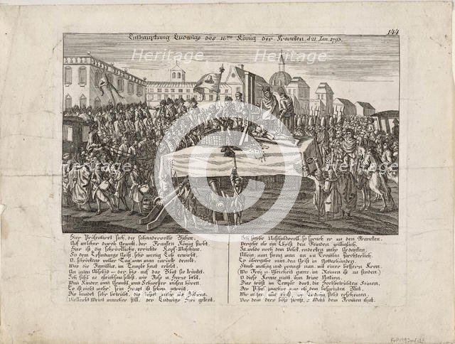 The Execution of Louis XVI on 21 January 1793, 1793. Artist: Anonymous  