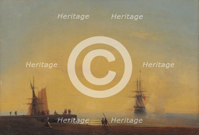 Evening. In the roads , 1867. Creator: Aivazovsky; Ivan Konstantinovich (1817-1900).