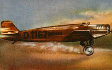 The 'Bremen' Junkers W 33 leaves Baldonnel Aerodrome, Ireland, 12 April 1928, (1932). Creator: Unknown.