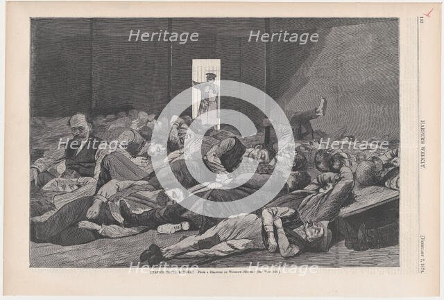 Station-House Lodgers (Harper's Weekly, Vol. XVIII), February 7, 1874. Creator: Unknown.