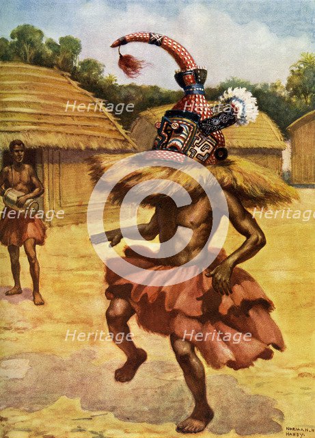 A secret society, Musumba, Lower Congo. Artist: Unknown