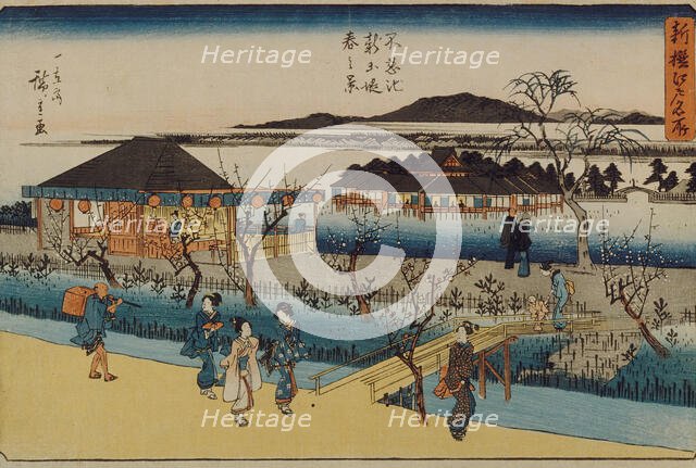 The New Embankment on Shinobazu Pond in Spring, between circa 1839 and circa 1842. Creator: Ando Hiroshige.