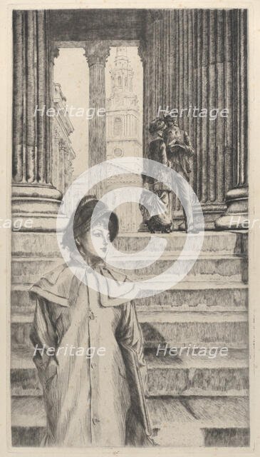 The Portico of the National Gallery, London, 1878. Creator: James Tissot.