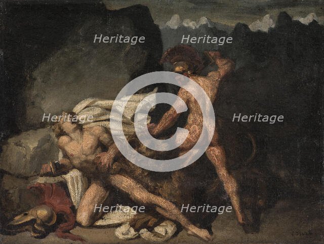 Scène héroïque. Caïn et Abel, mid 19th century. Creator: Joseph-Desire Court.