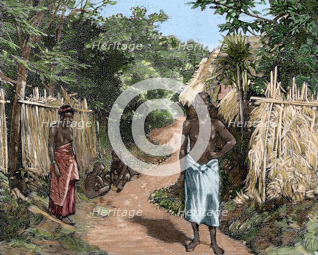 Street in Porto-Novo, Dahomey, Africa, 1890.  Creator: Unknown.