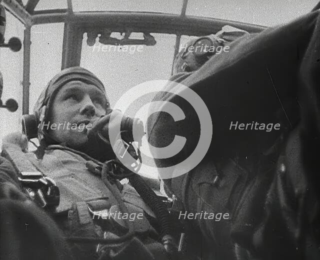 Two RAF Bomber Pilots, 1942. Creator: British Pathe Ltd.