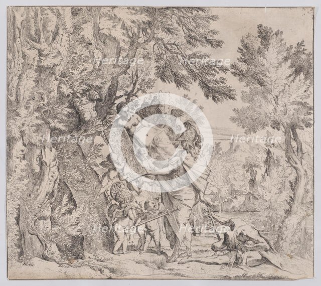 Venus giving arms to Aeneas, ca. 1638-40. Creator: Pietro Testa.
