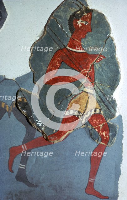 Fragment of a Minoan fresco known as the 'Captain of the Blacks', 15th century BC. Artist: Unknown