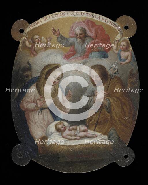 Badge with Adoration of the Shepherds (Escudo con la adoración de los pastores), c.1770. Creator: Jose Paez.