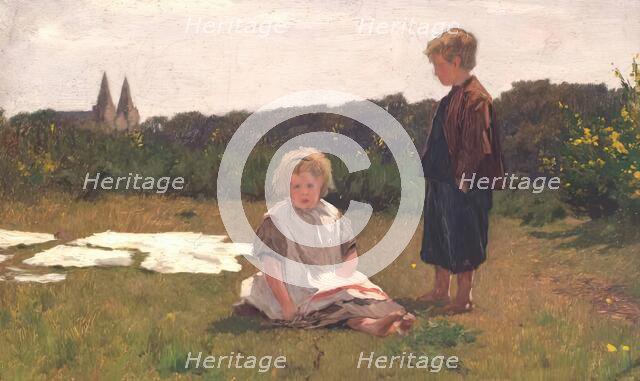 At Seaton Cottage On The Don, Aberdeen, c1870s. Creator: George Reid.