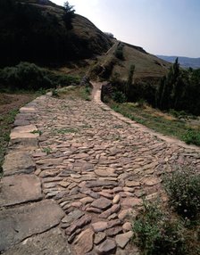 Remains of the Roman road used by the pilgrims at the exit of the village.