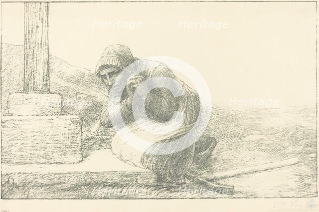 At the Foot of the Cross (Au pied de la croix). Creator: Alphonse Legros.