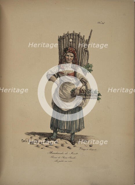 Fruit seller. From the Series "Cris de Paris" (The Cries of Paris), 1815. Creator: Vernet, Carle (1758-1836).