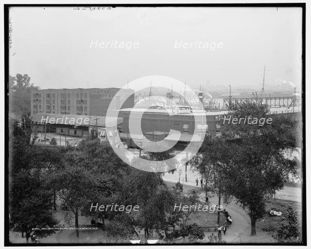 Holland American docks, Hoboken, N.J., between 1900 and 1915. Creator: Unknown.