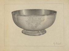 Silver Baptismal Bowl, c. 1936. Creator: Giacinto Capelli.