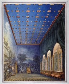 Proposed scheme for redecorating the Painted Chamber, Old Palace of Westminster, London, c1817(?).   Artist: William Capon