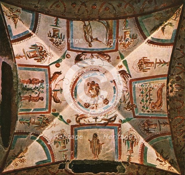 Ceiling in Chamber II of the Coemeterium Maius on the Via Nomentana, Rome, Italy, (1928). Creator: Unknown.