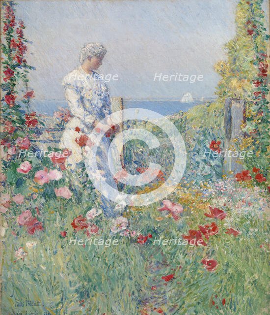 In the Garden (Celia Thaxter in Her Garden), 1892. Creator: Frederick Childe Hassam.