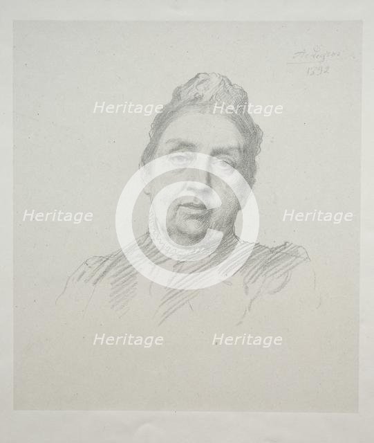Portrait of Madame Kemp, Front View (3rd Plate). Creator: Alphonse Legros (French, 1837-1911).