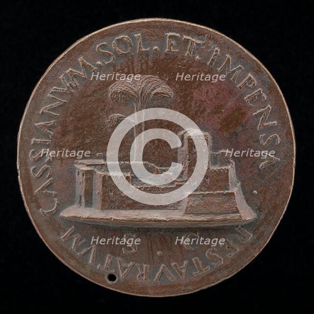 Fortress with a Tall Tree [reverse], 1520/1530. Creator: Maffeo Olivieri.