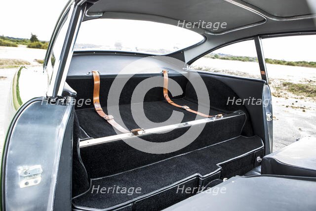 Rear seat of a 1961 Aston Martin DB4 GT previously owned by Donald Campbell. Creator: Unknown.