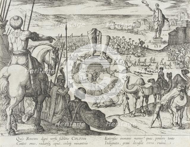 The Colossus of Rhodes, published 1610. Creator: Antonio Tempesta.