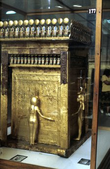 Golden shrine of the Egyptian pharoah Tutankhamun, c1325 BC. Artist: Unknown