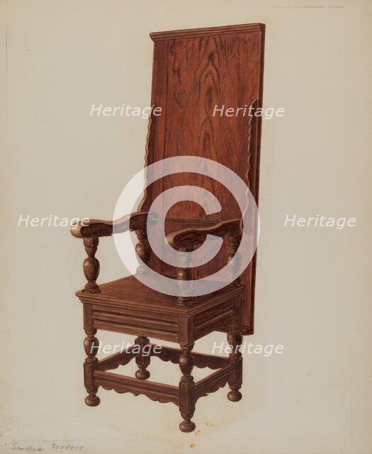 Jacobean Chair-table, 1935/1942. Creator: William Sanders.