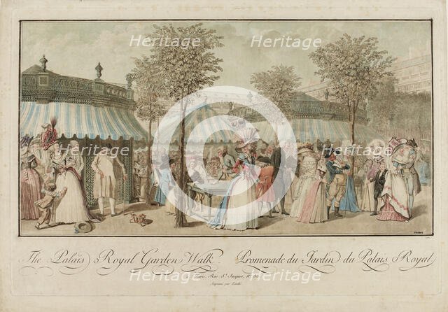 The Palais Royal Garden Walk, 1787. Creator: Le Coeur, Louis (active ca. 1800).