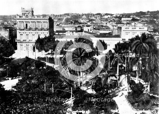 The Spanish-American War: the Public Gardens and a general view of the town of Matanzas, 1898. Creator: Unknown.