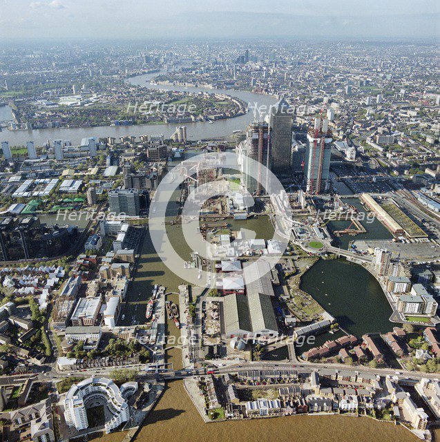 South Dock and Canary Wharf, Tower Hamlets, London, 2000. Artist: Aerofilms.