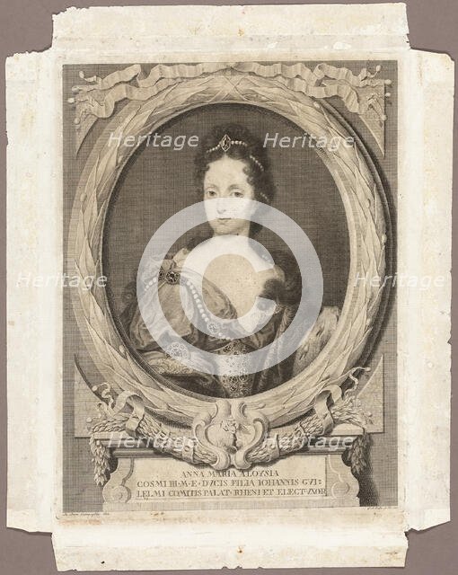 Anna Maria Luisa, 1730; published 1761. Creator: Georg Martin Preissler.