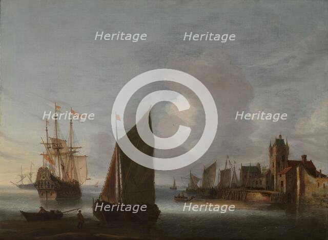 Ships near Zierikzee with the Zuidhavenpoort in the Background, c.1640-c.1650. Creator: Hendrick van Anthonissen.