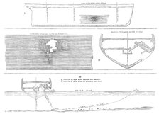Sections of the hull of H.M.S. Terpsichore, showing effect of the torpedo explosion at Chatham, 1865 Creator: Unknown.