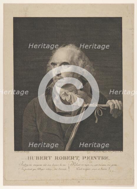 Portrait of French Painter Hubert Robert, 1798-99. Creator: Jean-Baptiste Isabey.